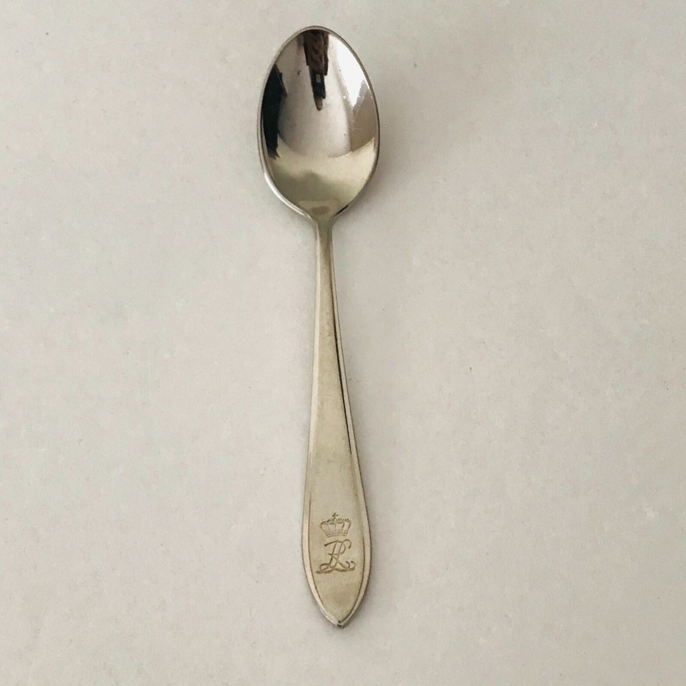 Gero Zilmeta Childs Spoon Silver Engraved RL‎ Crown 4 1/2" Ralph Lauren
